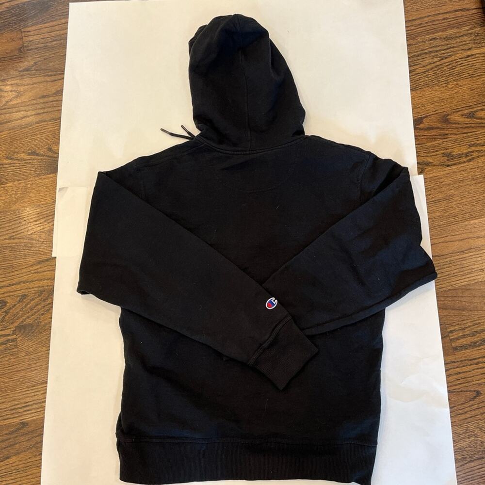 Champion Hoodie Black Streetwear Skater Athleisure Logo Y2K Basics Men’s Small - Picture 3 of 4